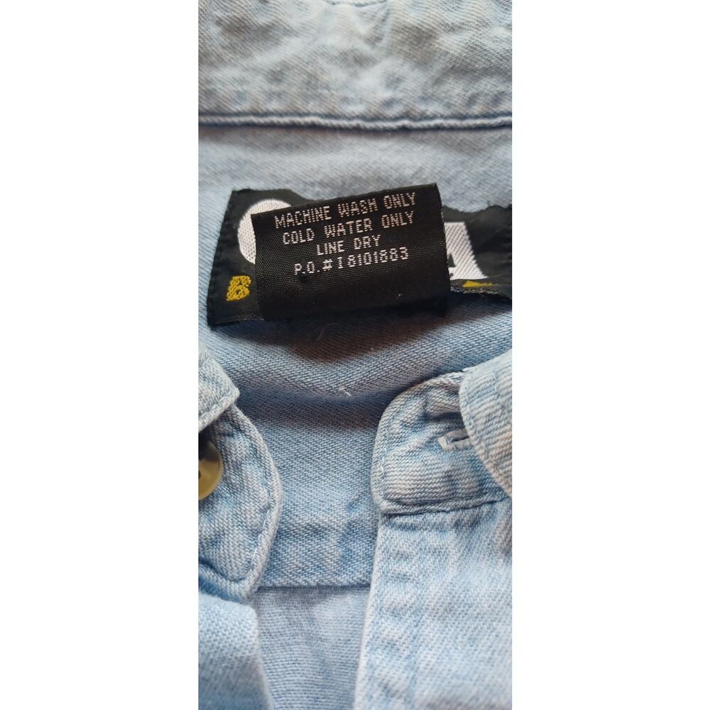 VTG 90s Copa Banana Denim Shirt Moose Bear Applique Medium Chambray Button Down - Picture 6 of 6